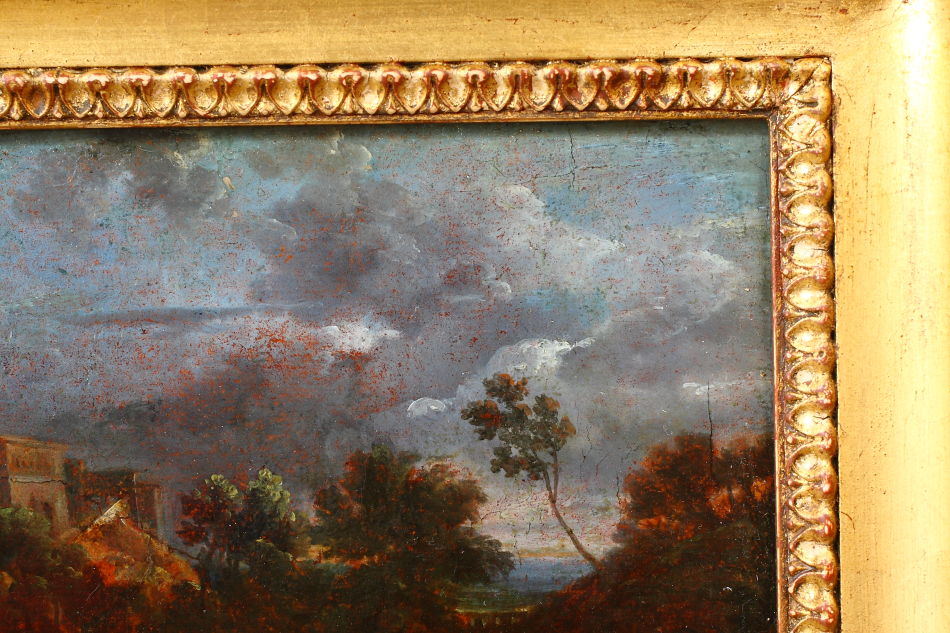 Figures dancing in a forest / Oil Painting