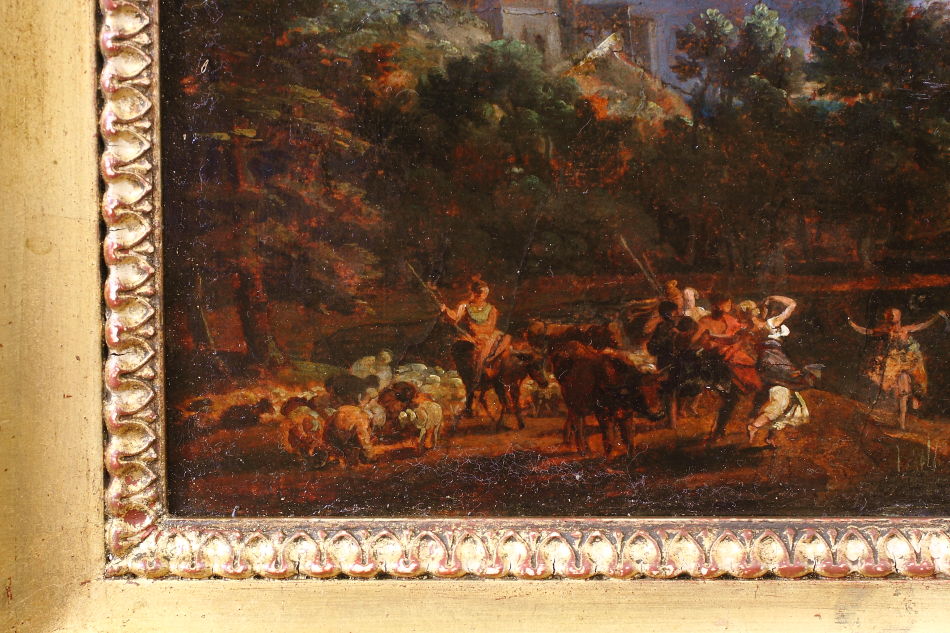 Figures dancing in a forest / Oil Painting