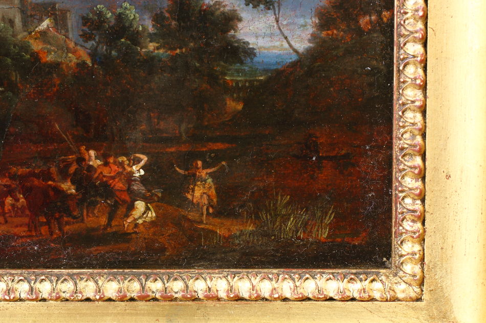 Figures dancing in a forest / Oil Painting