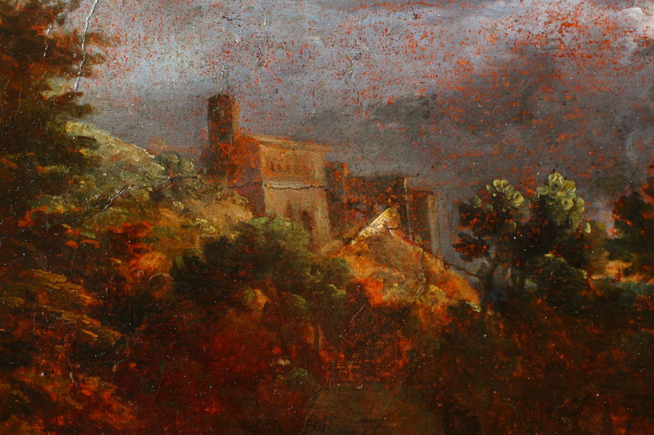 Figures dancing in a forest / Oil Painting