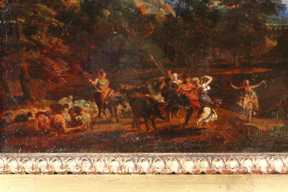 Figures dancing in a forest / Oil Painting