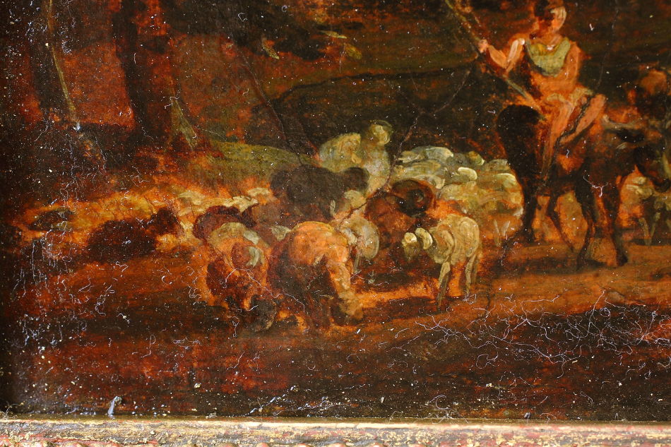 Figures dancing in a forest / Oil Painting