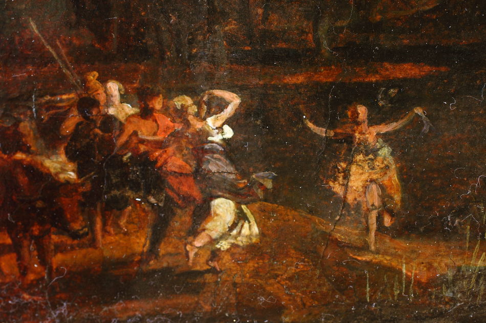Figures dancing in a forest / Oil Painting