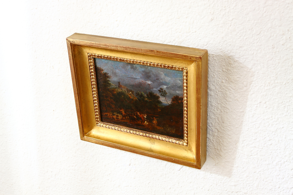 Figures dancing in a forest / Oil Painting