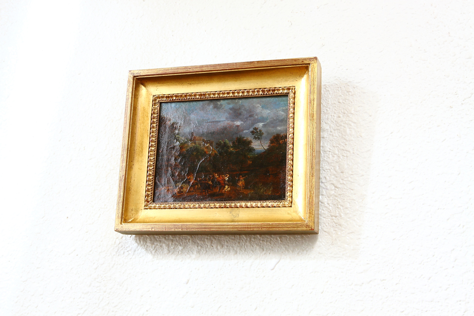Figures dancing in a forest / Oil Painting