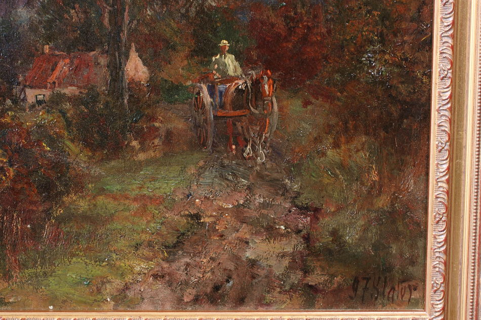 Woodland with a horse and cart / Oil Painting