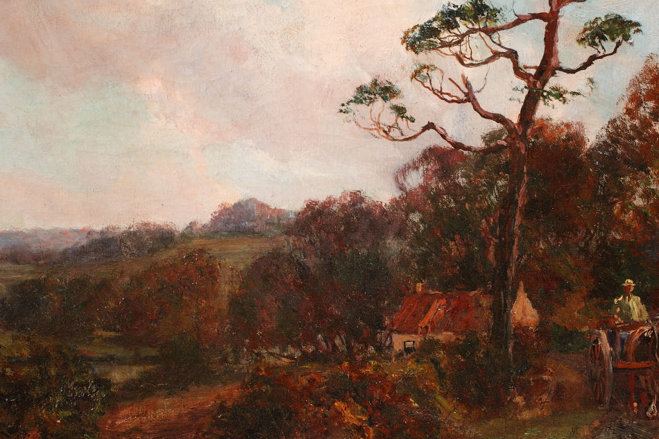 Woodland with a horse and cart / Oil Painting