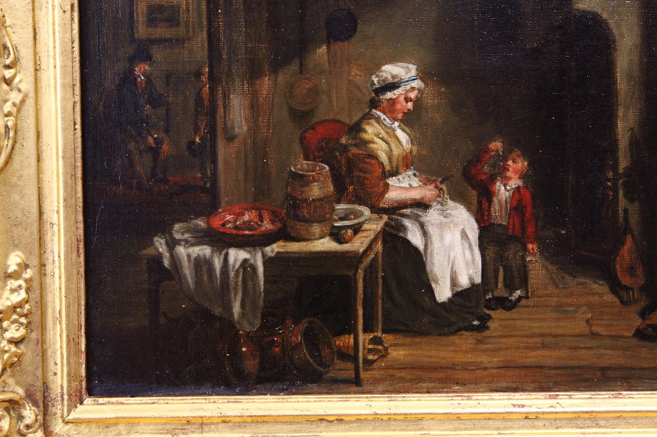 Peeling Apples / Oil Painting