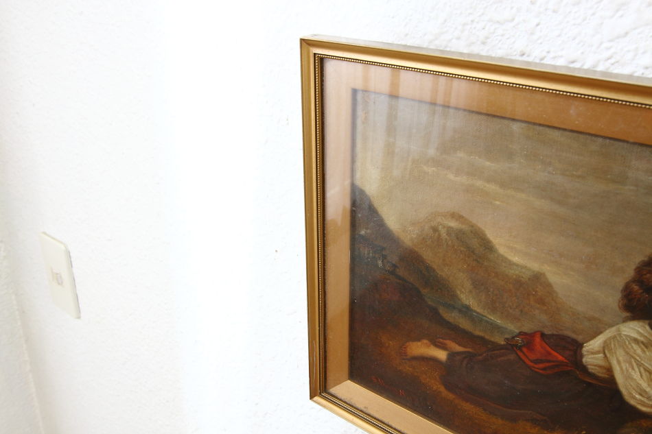 A Gypsy Girl On A Rock / Oil painting