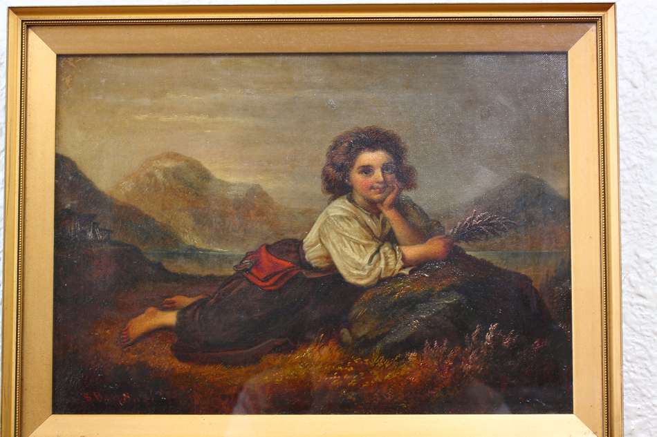 A Gypsy Girl On A Rock / Oil painting