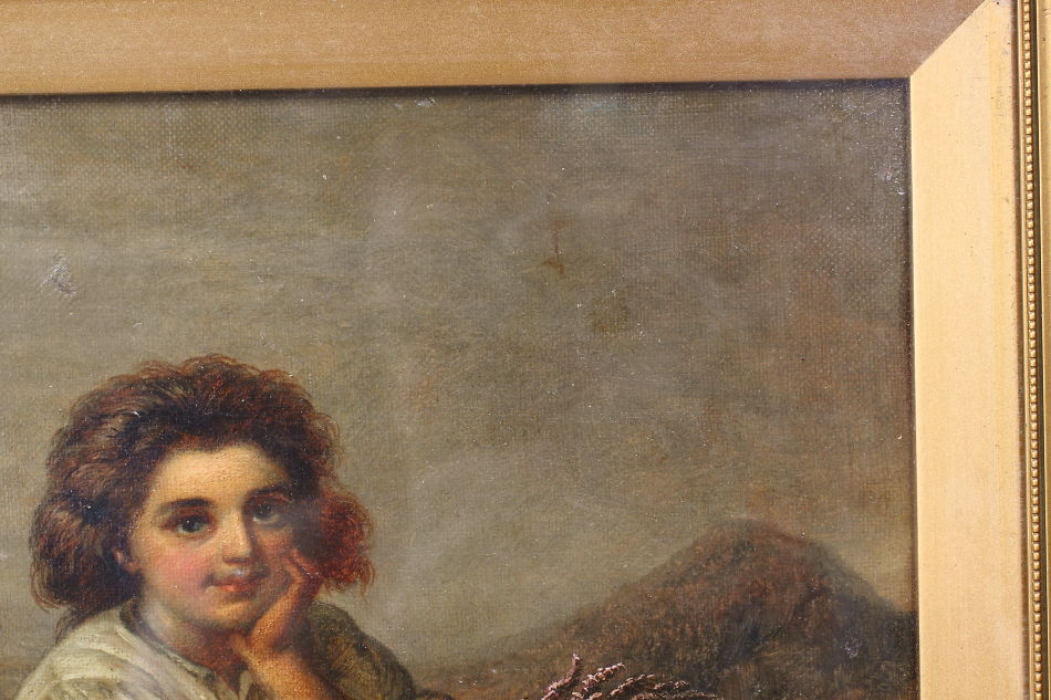 A Gypsy Girl On A Rock / Oil painting