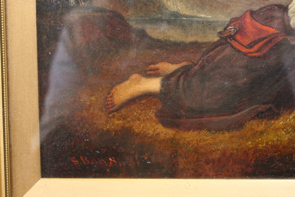 A Gypsy Girl On A Rock / Oil painting