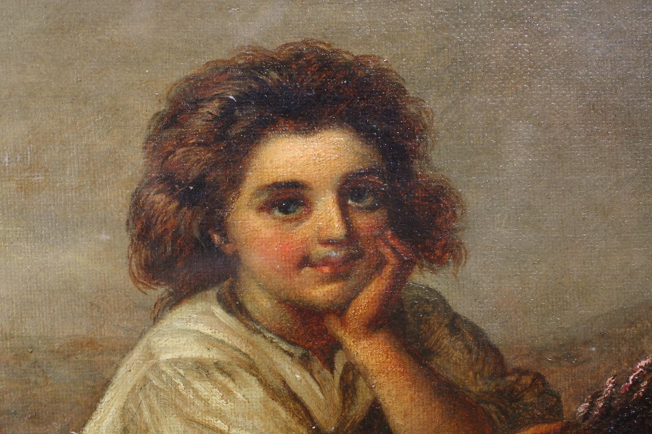 A Gypsy Girl On A Rock / Oil painting