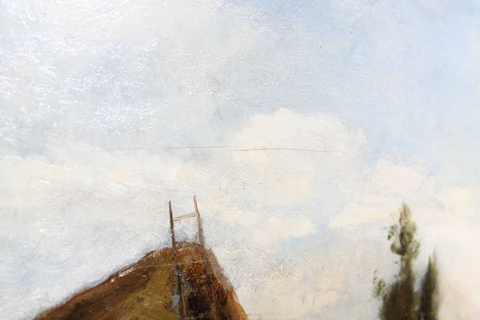 Landscape with Haybarn / Oli Painting