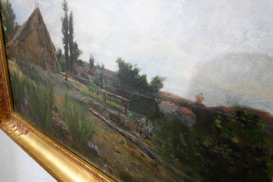 Landscape with Haybarn / Oli Painting