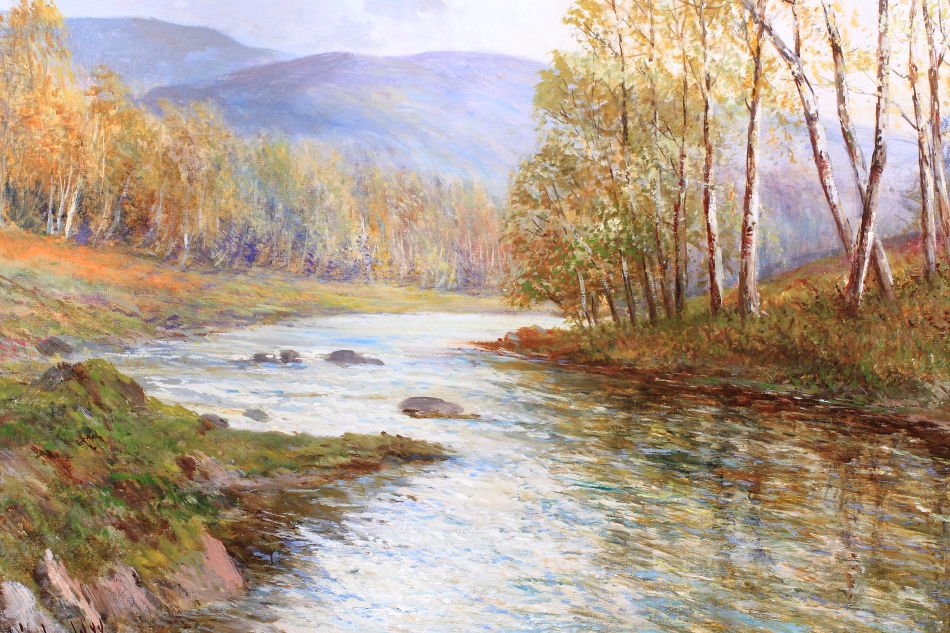 A Trout Pool on the River Teifi / Oil Pinting