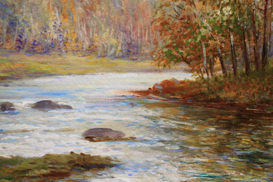 A Trout Pool on the River Teifi / Oil Pinting