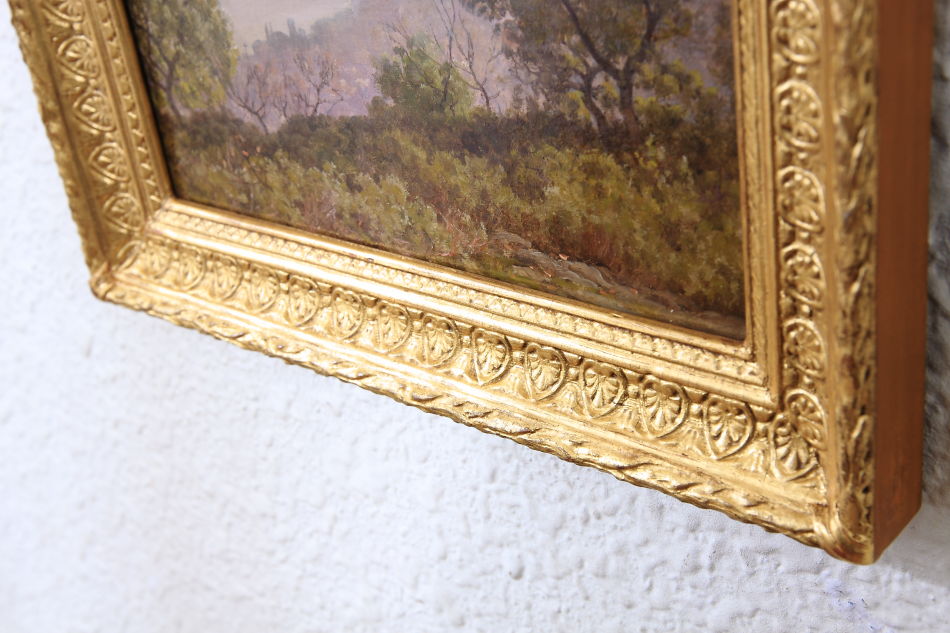 Hyeres, la ville et chateau / Oli Painting