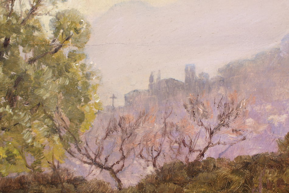 Hyeres, la ville et chateau / Oli Painting