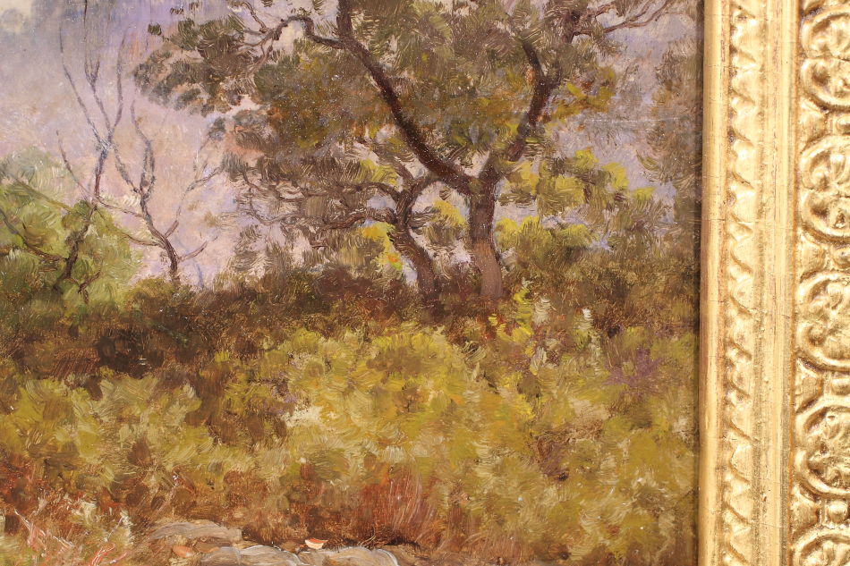 Hyeres, la ville et chateau / Oli Painting