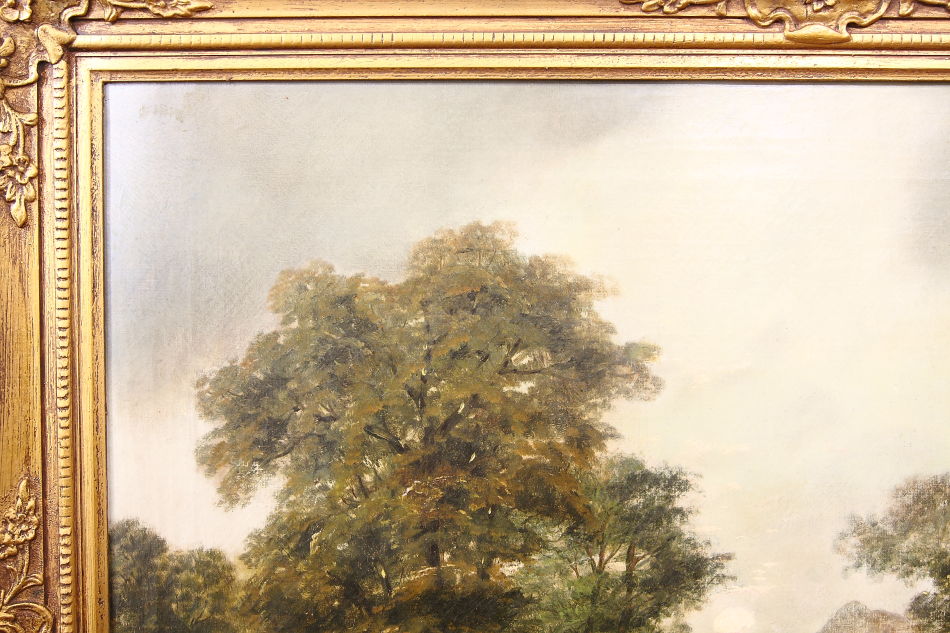 River with Boy Fishing / Oil Pinting