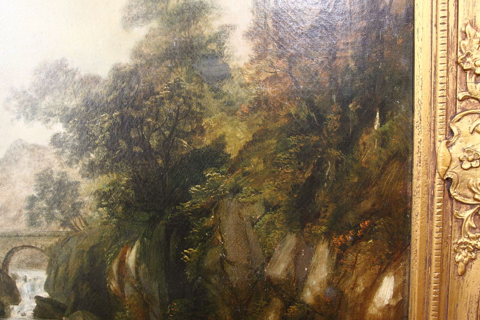 River with Boy Fishing / Oil Pinting