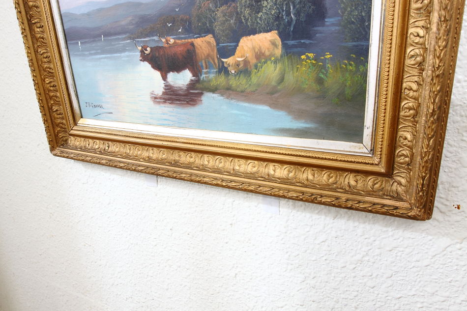 Scottish Highland with Cattle / Oil Painting