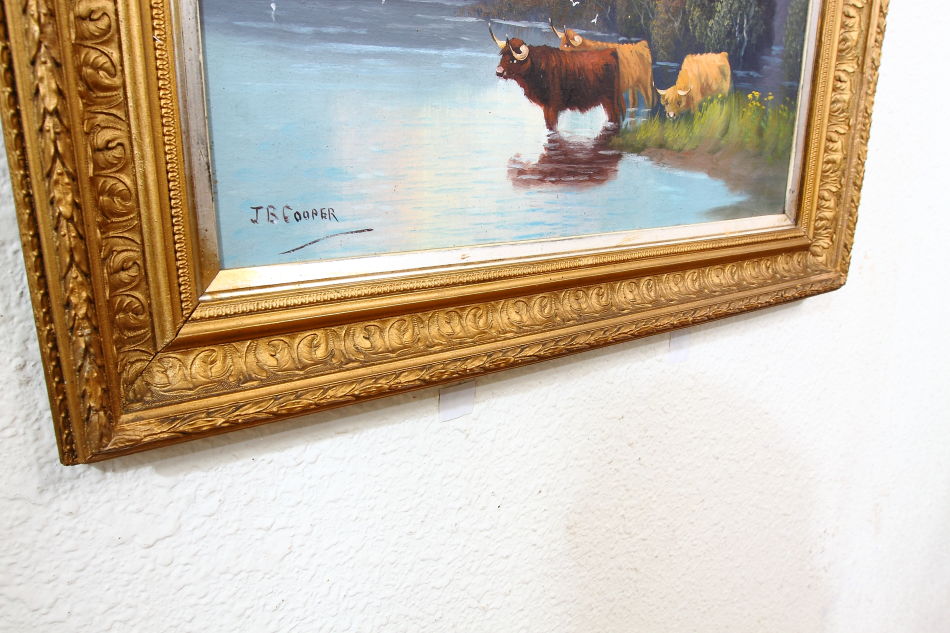 Scottish Highland with Cattle / Oil Painting
