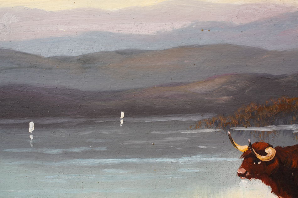 Scottish Highland with Cattle / Oil Painting