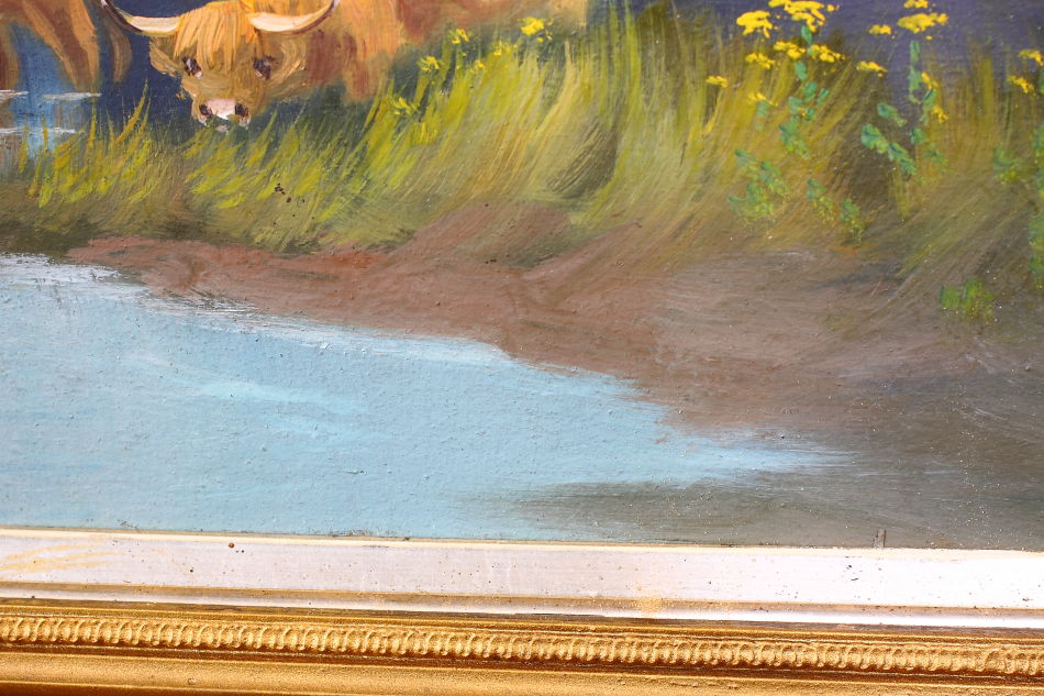 Scottish Highland with Cattle / Oil Painting