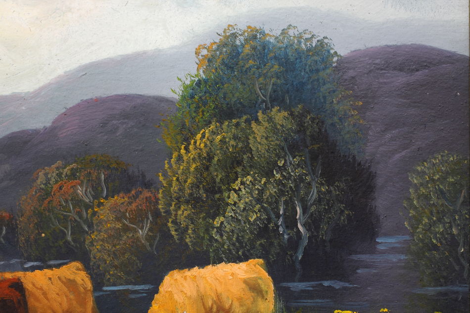 Scottish Highland with Cattle / Oil Painting