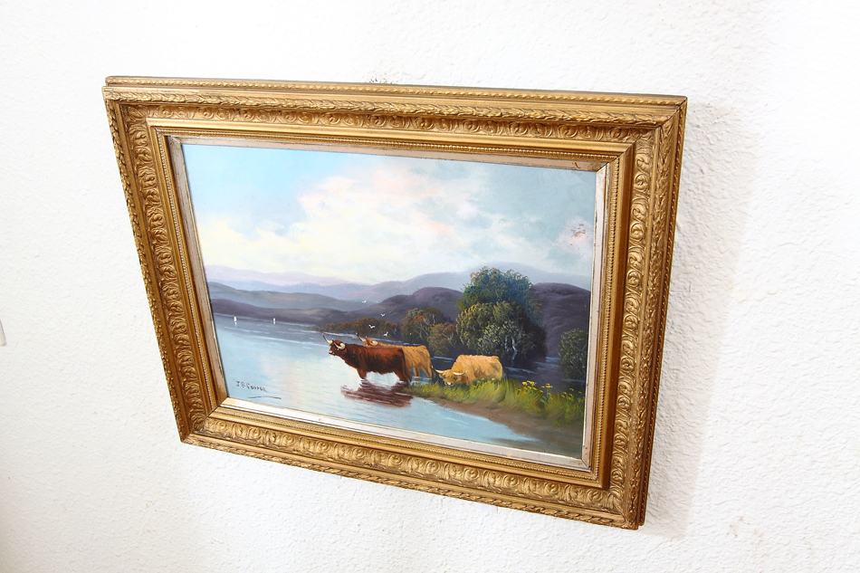 Scottish Highland with Cattle / Oil Painting