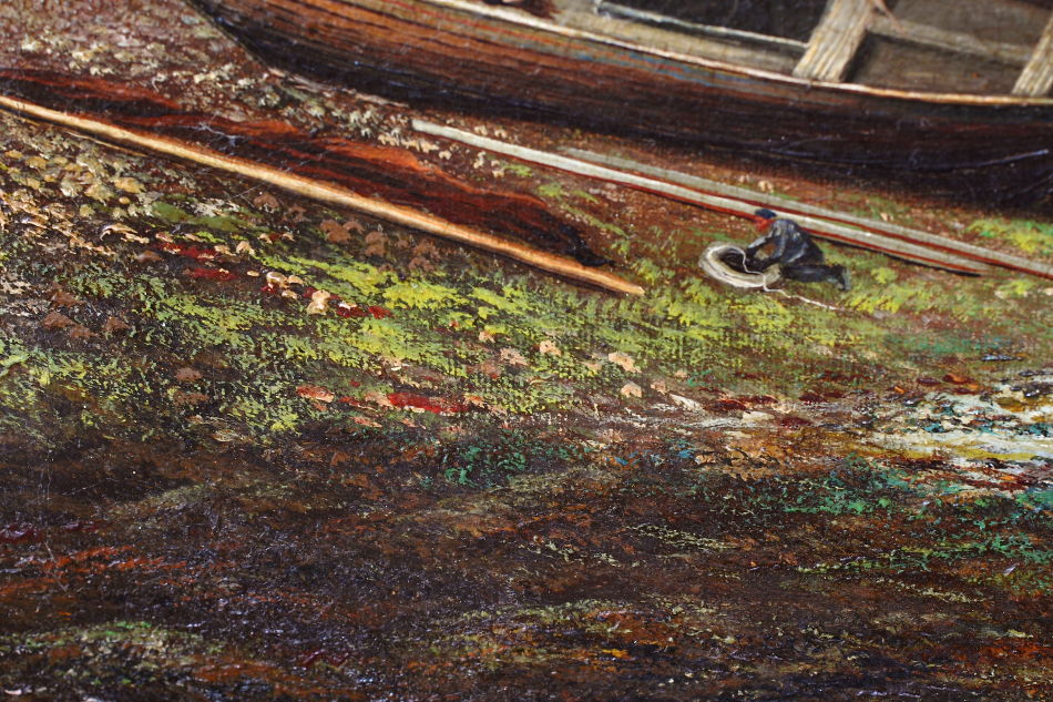 Tending the Nets / Oil Painting