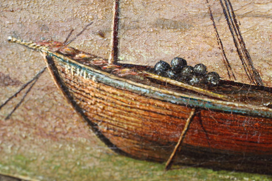 Tending the Nets / Oil Painting