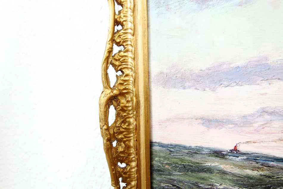 Seascape with the clipper ship /Oil Painting