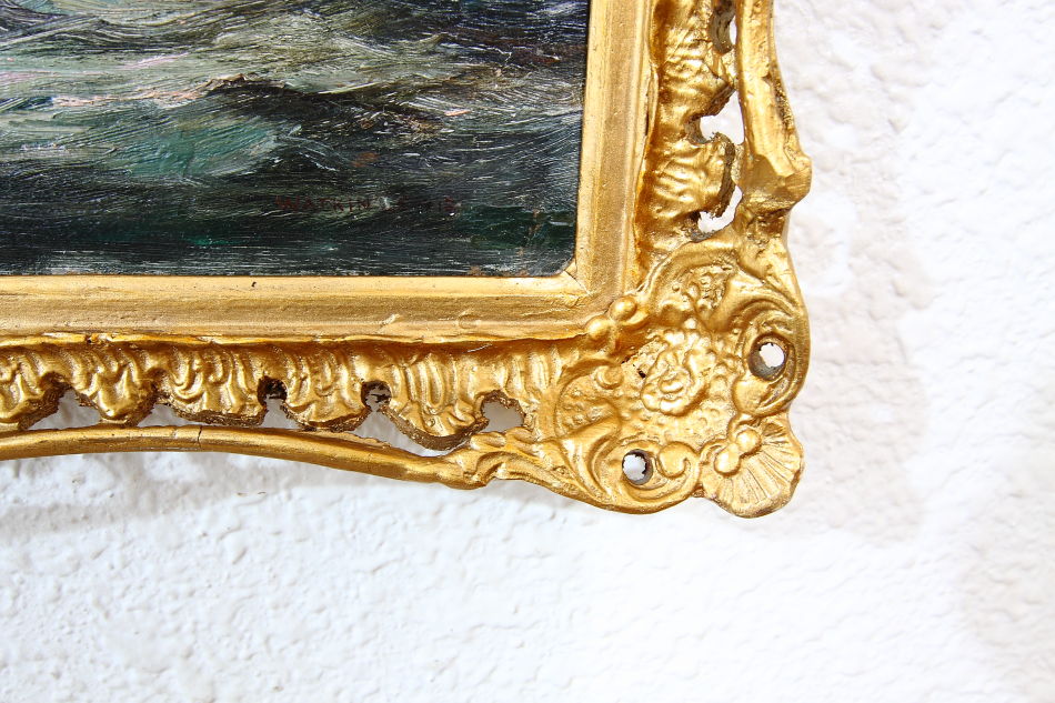 Seascape with the clipper ship /Oil Painting