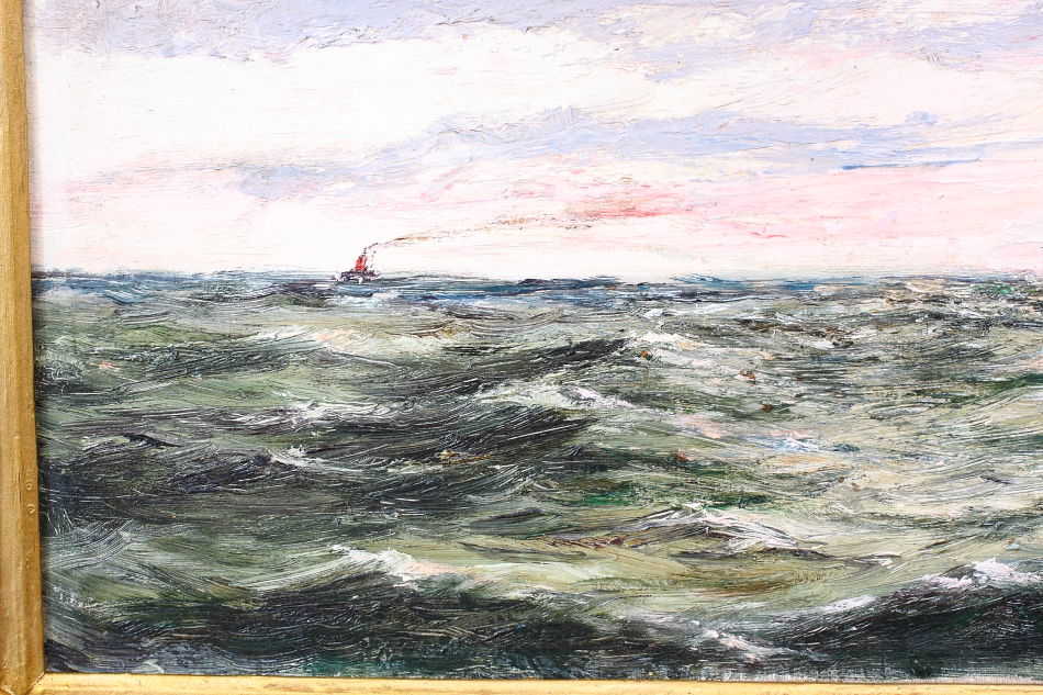 Seascape with the clipper ship /Oil Painting
