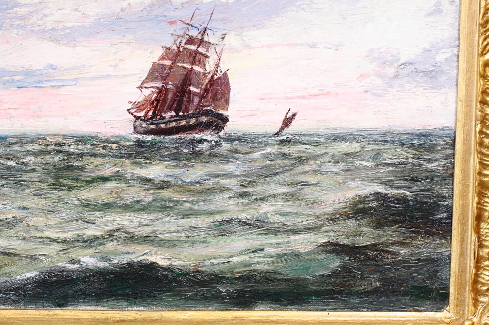 Seascape with the clipper ship /Oil Painting