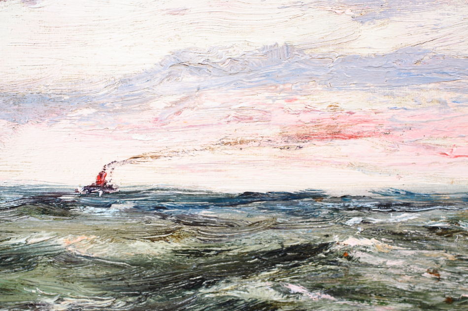 Seascape with the clipper ship /Oil Painting