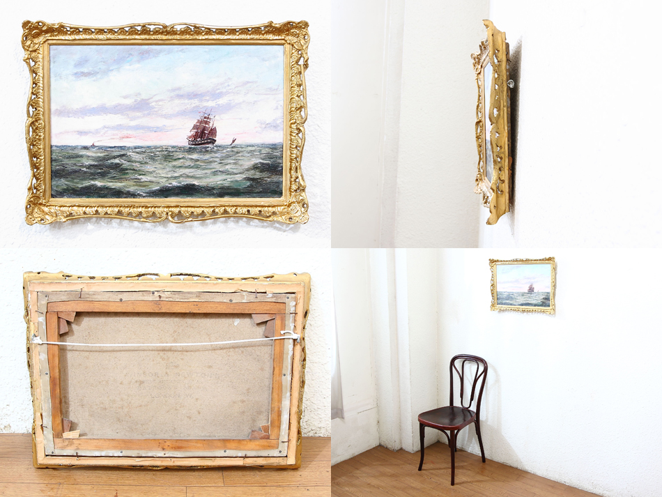 Seascape with the clipper ship /Oil Painting