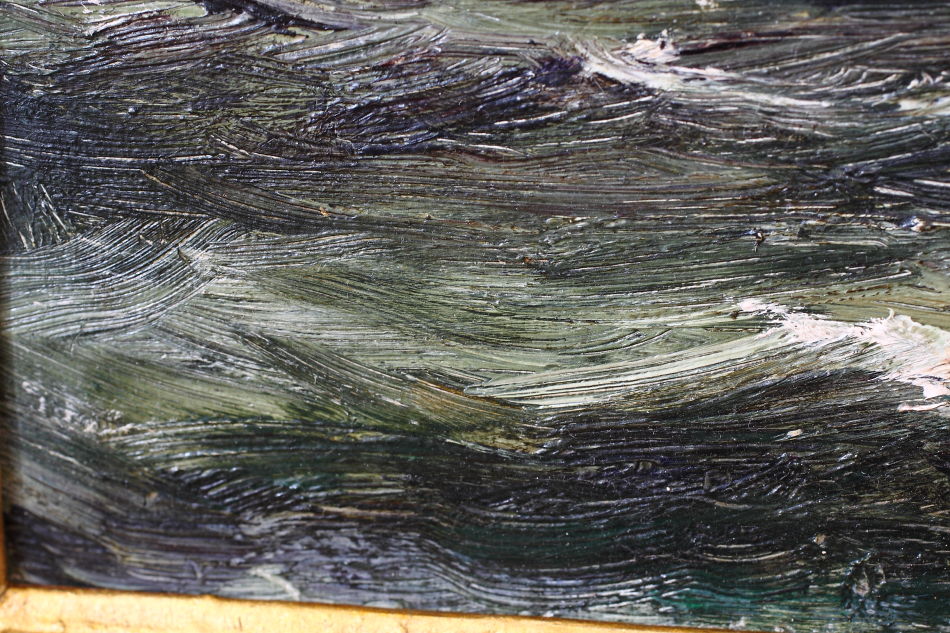 Seascape with the clipper ship /Oil Painting