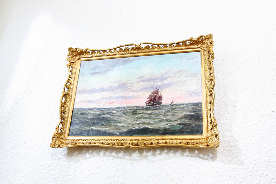 Seascape with the clipper ship /Oil Painting