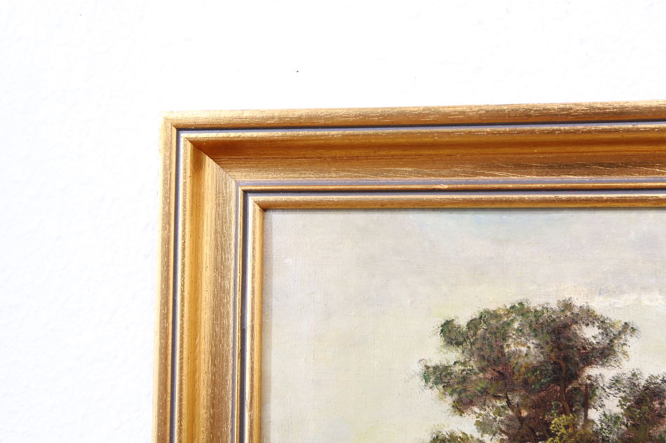 Landscape with waterfowles / Oil Painting