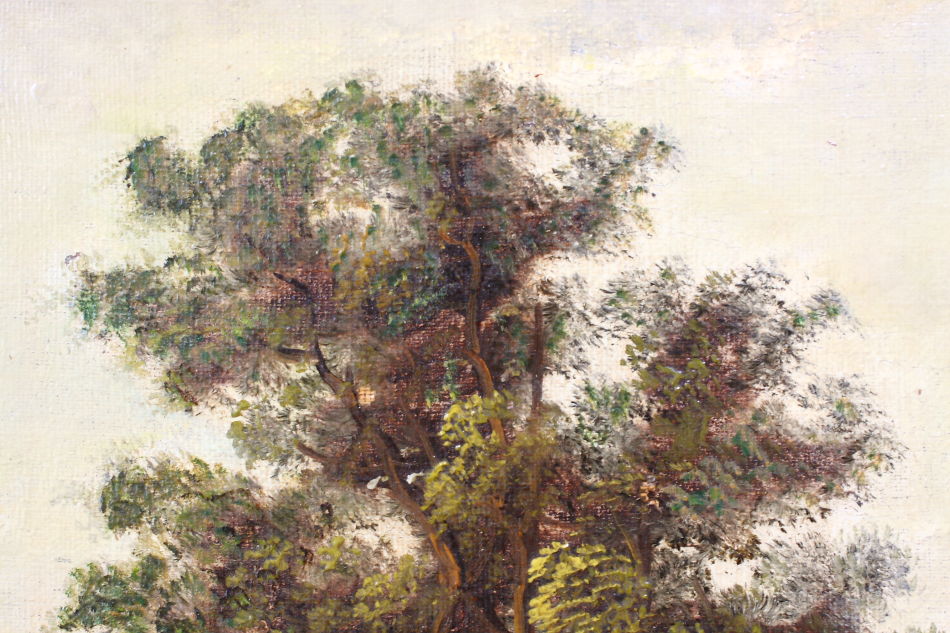 Landscape with waterfowles / Oil Painting
