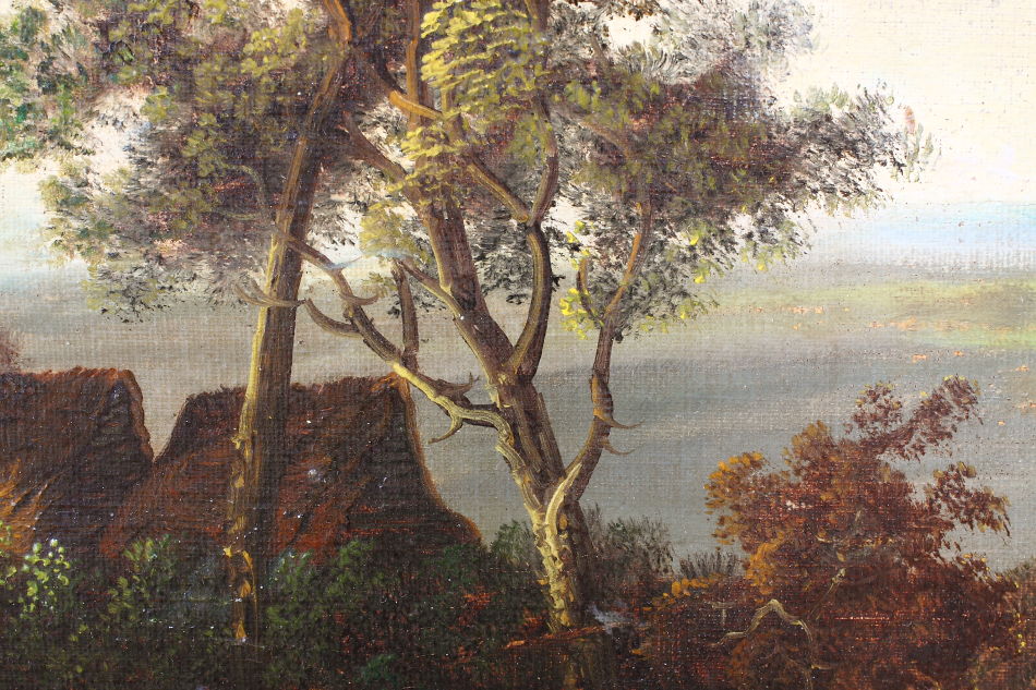 Landscape with waterfowles / Oil Painting