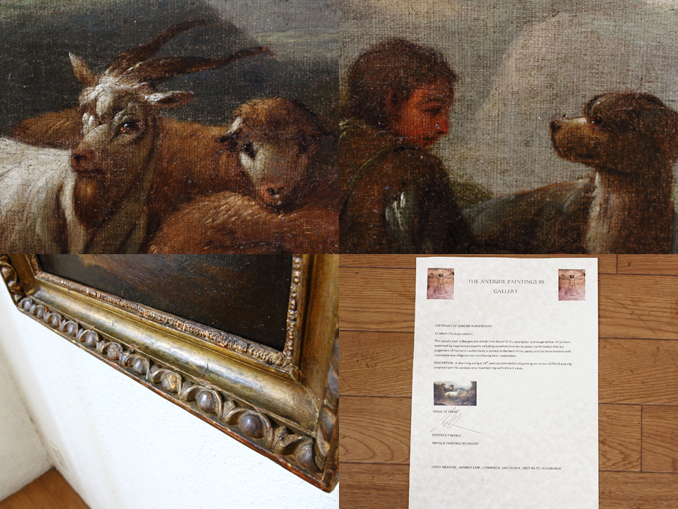 Continental landscape with animals / Oil Painting