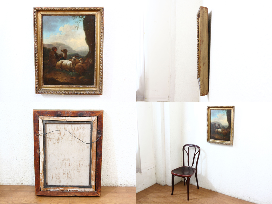 Continental landscape with animals / Oil Painting