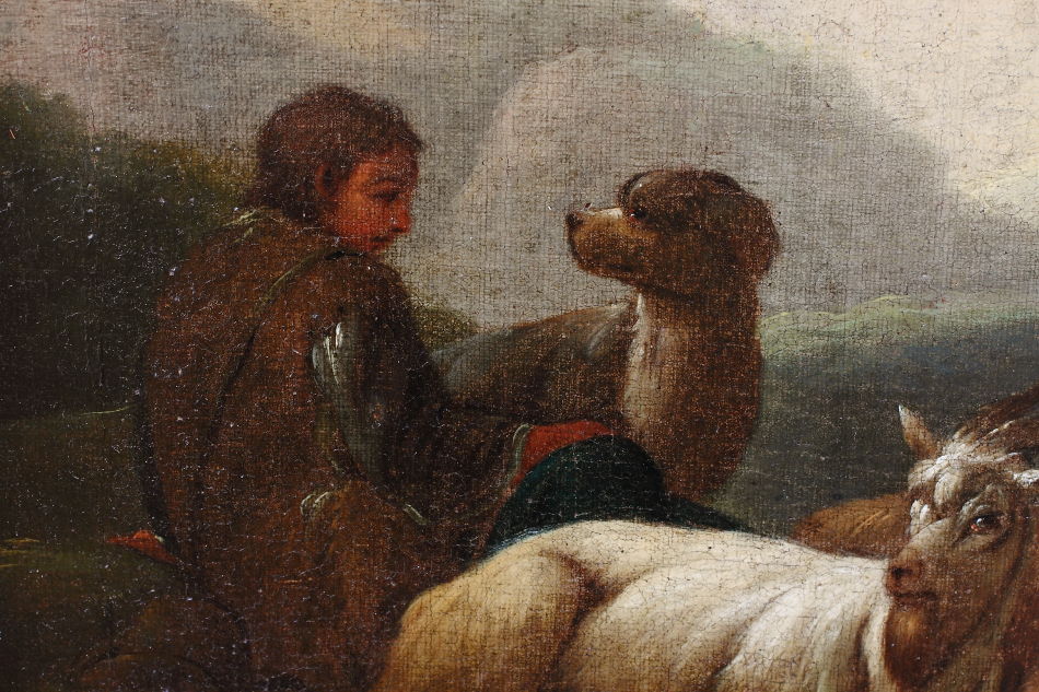Continental landscape with animals / Oil Painting