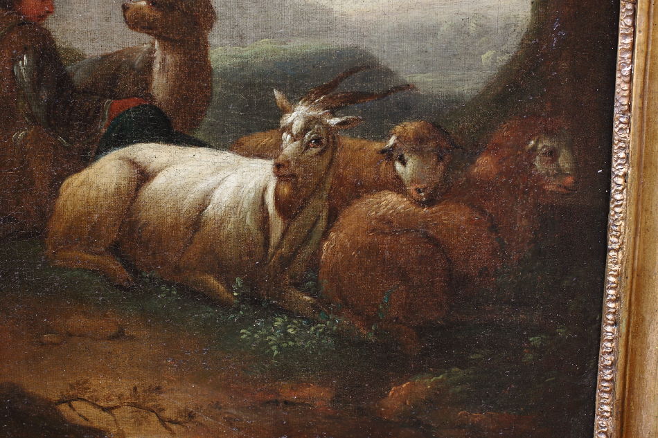 Continental landscape with animals / Oil Painting