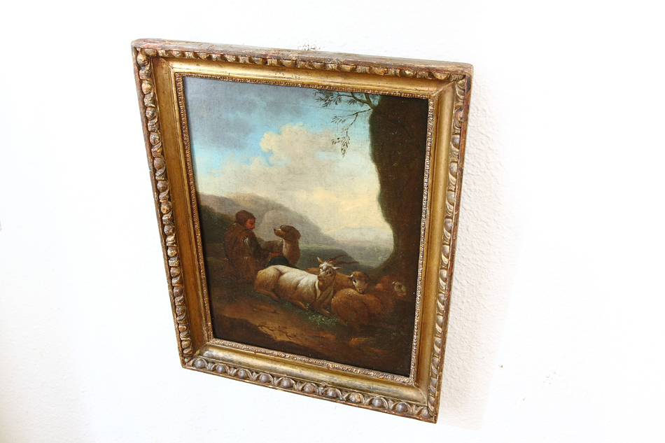 Continental landscape with animals / Oil Painting